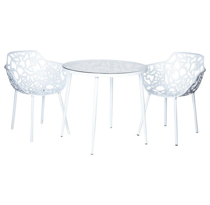 Devon Tree Design Glass Top Aluminum Base Indoor Outdoor Bistro Dining Table - Elax Furniture