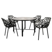 Devon Tree Design Glass Top Aluminum Base Indoor Outdoor 47.25" Dining Table - Elax Furniture