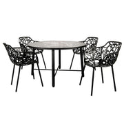 Devon Tree Design Glass Top Aluminum Base Indoor Outdoor 47.25" Dining Table - Elax Furniture