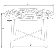 Devon Tree Design Glass Top Aluminum Base Indoor Outdoor 47.25" Dining Table - Elax Furniture