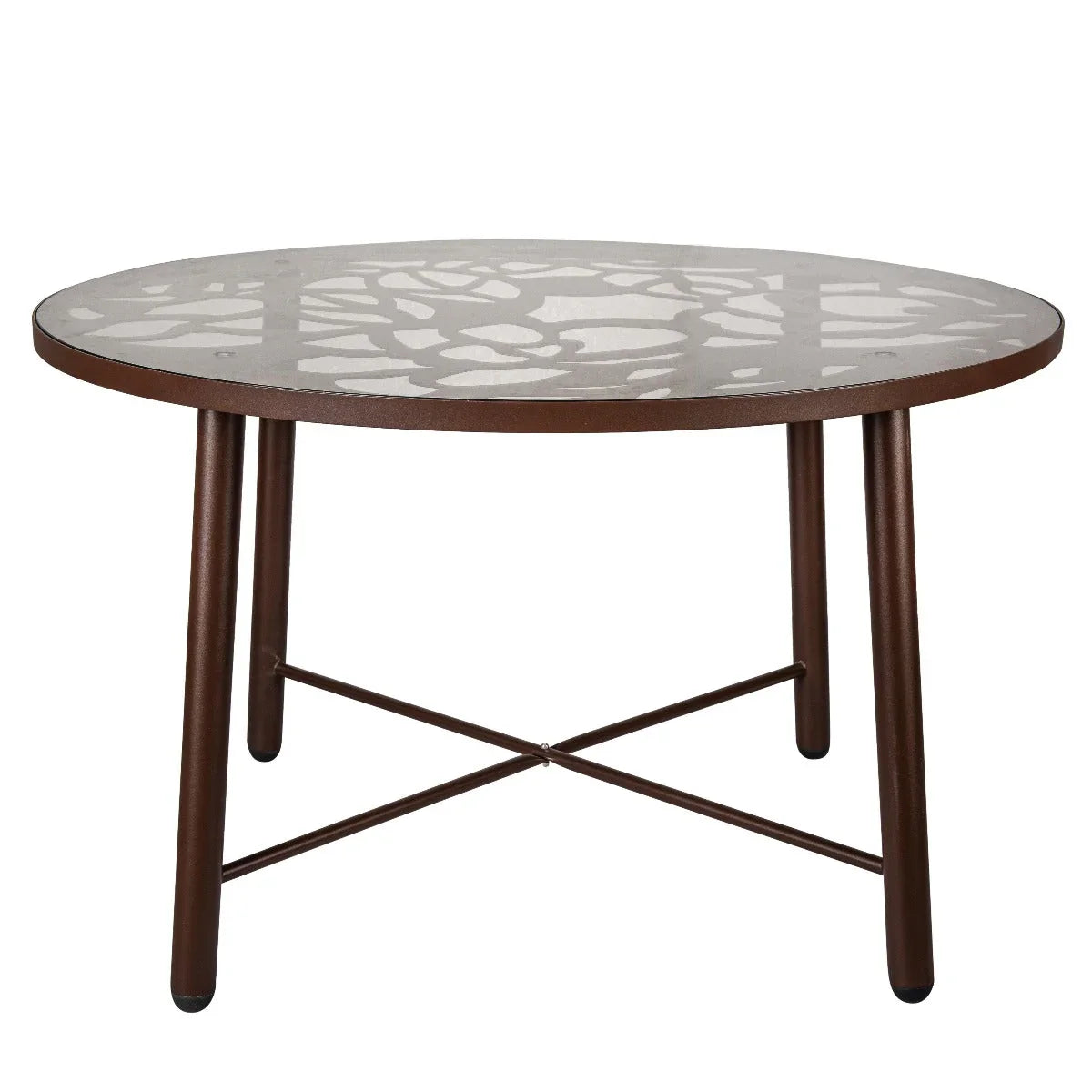 Devon Tree Design Glass Top Aluminum Base Indoor Outdoor 47.25" Dining Table - Elax Furniture