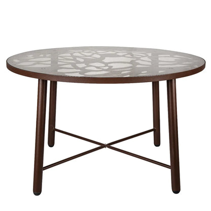 Devon Tree Design Glass Top Aluminum Base Indoor Outdoor 47.25" Dining Table - Elax Furniture