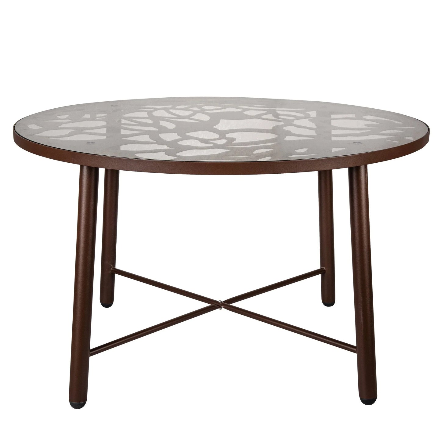 Devon Tree Design Glass Top Aluminum Base Indoor Outdoor Bistro Dining Table - Elax Furniture