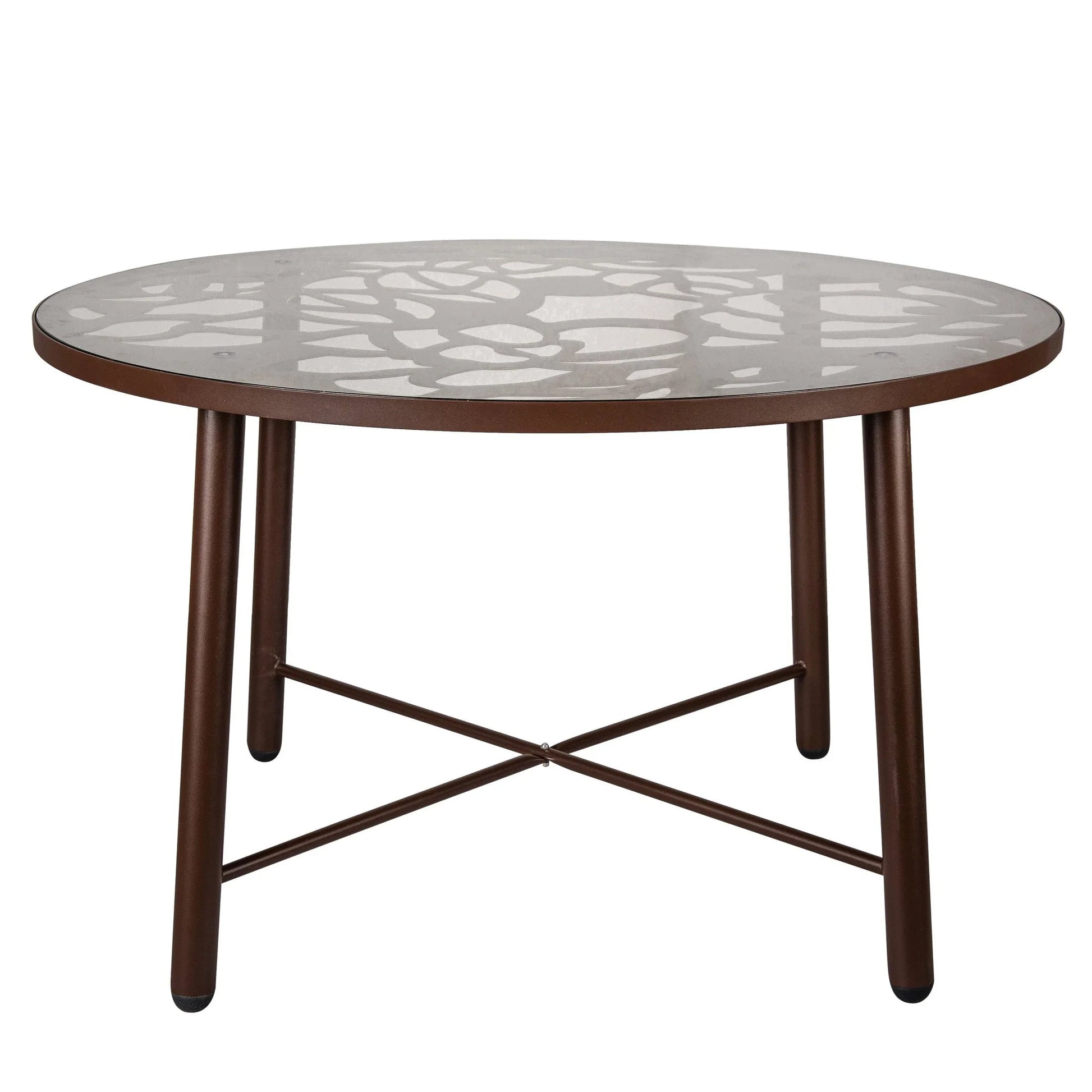 Devon Tree Design Glass Top Aluminum Base Indoor Outdoor Bistro Dining Table - Elax Furniture