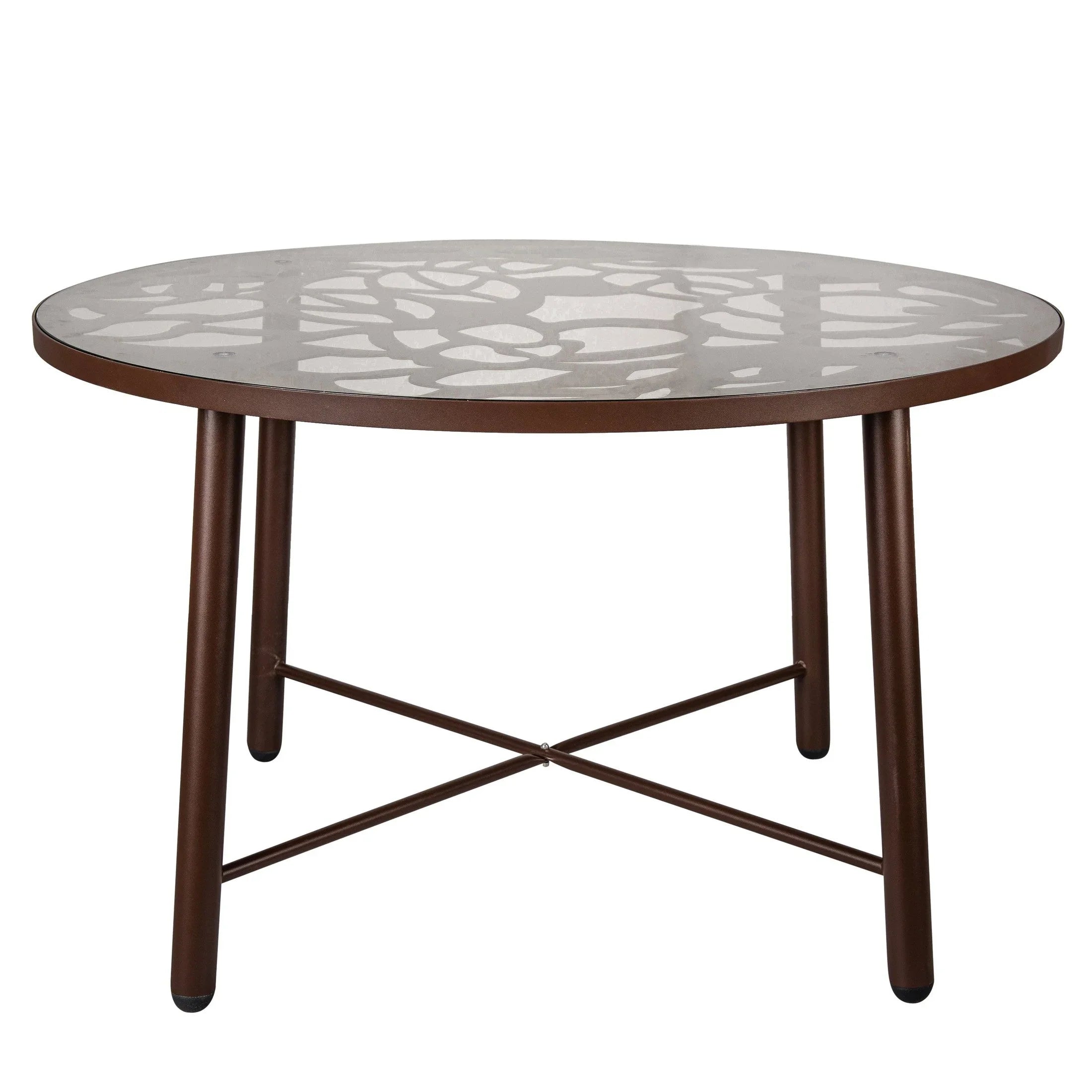 Devon Tree Design Glass Top Aluminum Base Indoor Outdoor Bistro Dining Table - Elax Furniture