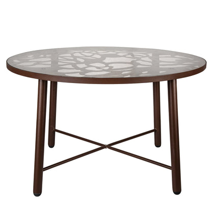 Devon Tree Design Glass Top Aluminum Base Indoor Outdoor Bistro Dining Table - Elax Furniture