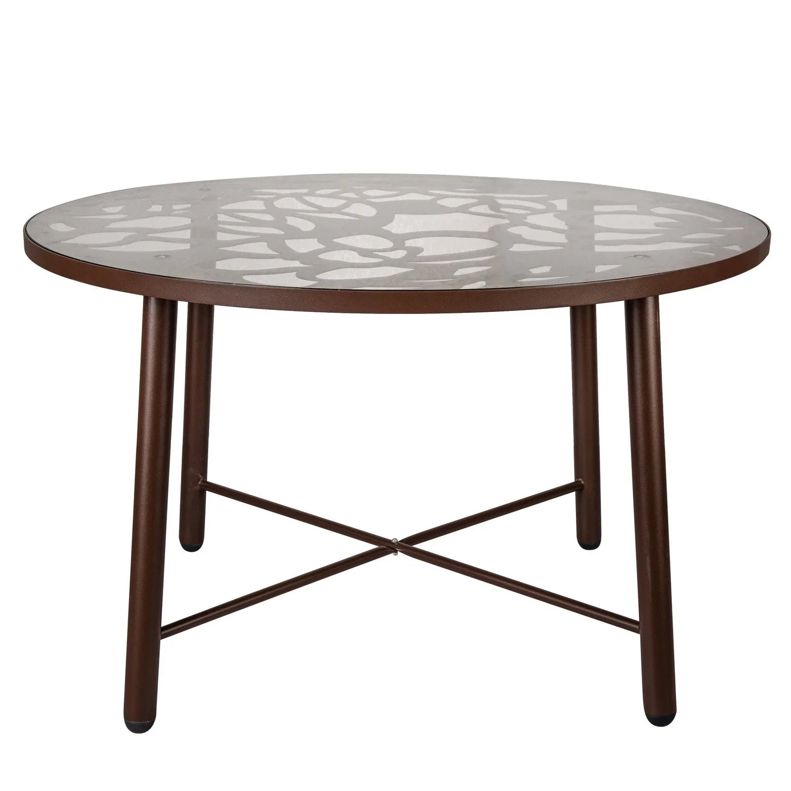 Devon Tree Design Glass Top Aluminum Base Indoor Outdoor 47.25" Dining Table - Elax Furniture