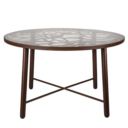 Devon Tree Design Glass Top Aluminum Base Indoor Outdoor 47.25" Dining Table - Elax Furniture