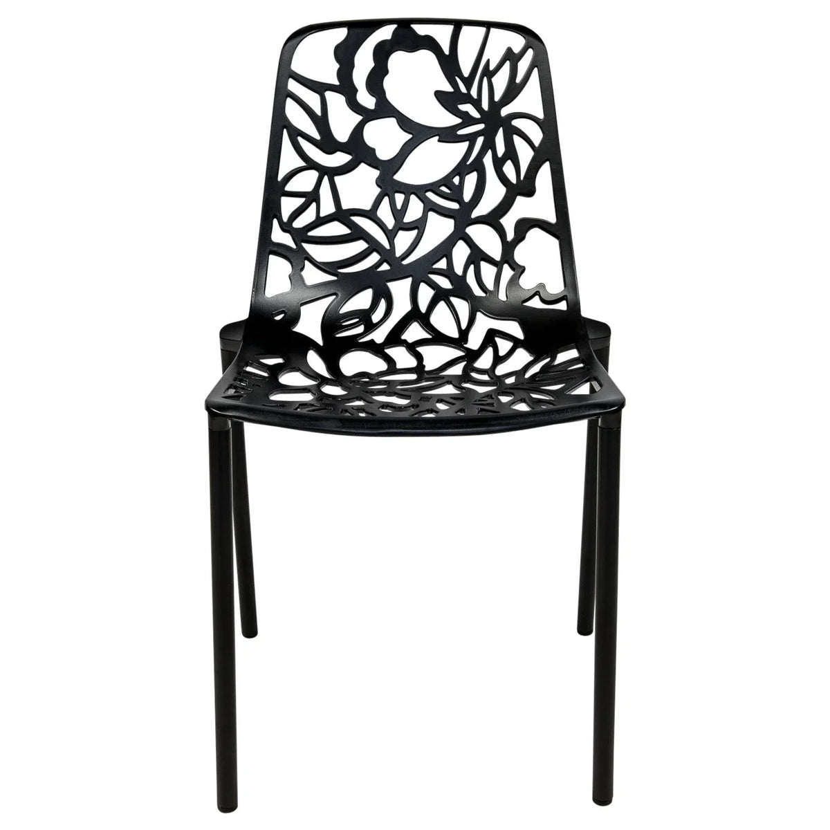 Devon 7-Piece Outdoor Dining Set: Aluminum Table with Glass Top & 6 Flower Armchairs - Elax Furniture