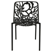 Devon 7-Piece Outdoor Dining Set: Aluminum Table with Glass Top & 6 Stackable Flower Chairs - Elax Furniture