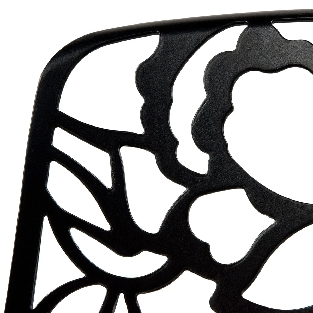 Devon 7-Piece Outdoor Dining Set: Aluminum Table with Glass Top & 6 Stackable Flower Chairs - Elax Furniture