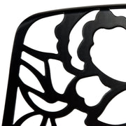 Devon 7-Piece Outdoor Dining Set: Aluminum Table with Glass Top & 6 Stackable Flower Chairs - Elax Furniture
