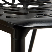 Devon 7-Piece Outdoor Dining Set: Aluminum Table with Glass Top & 6 Stackable Flower Chairs - Elax Furniture