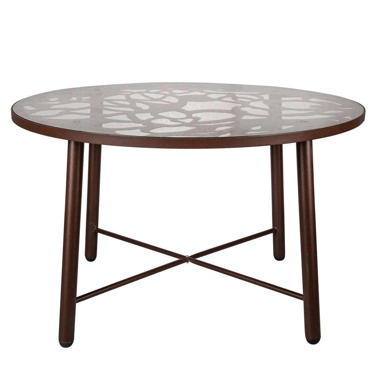 Devon 7-Piece Outdoor Dining Set: Aluminum Table with Glass Top & 6 Stackable Flower Chairs - Elax Furniture