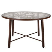 Devon 7-Piece Outdoor Dining Set: Aluminum Table with Glass Top & 6 Flower Armchairs - Elax Furniture