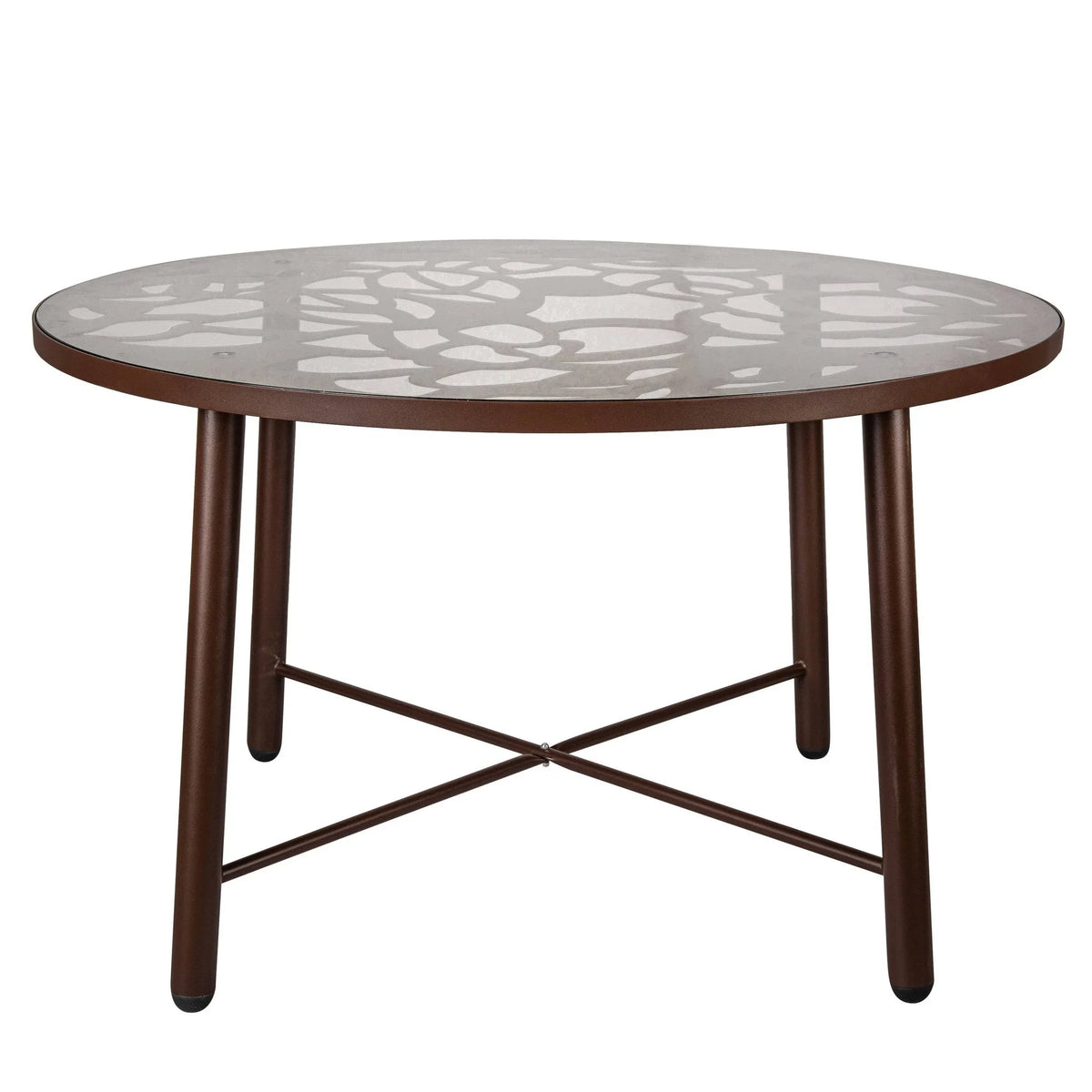 Devon 7-Piece Outdoor Dining Set: Aluminum Table with Glass Top & 6 Flower Armchairs - Elax Furniture