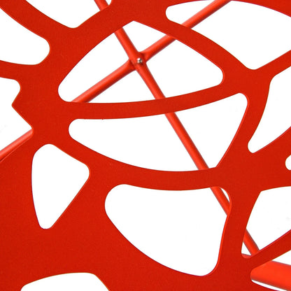 Devon 7-Piece Outdoor Dining Set: Aluminum Table with Glass Top & 6 Stackable Flower Chairs - Elax Furniture