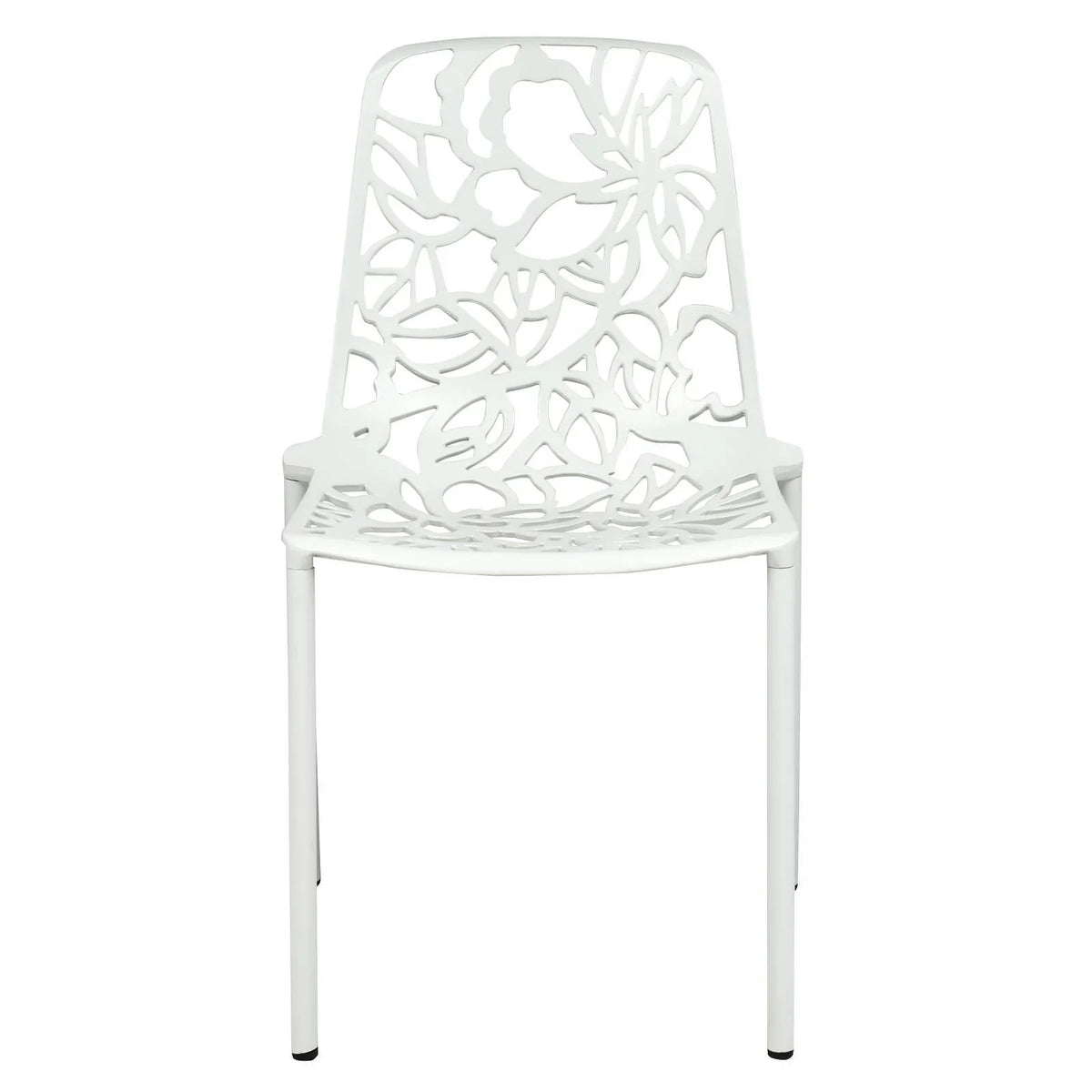 Devon 7-Piece Outdoor Dining Set: Aluminum Table with Glass Top & 6 Flower Armchairs - Elax Furniture