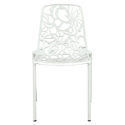 Devon 7-Piece Outdoor Dining Set: Aluminum Table with Glass Top & 6 Flower Armchairs - Elax Furniture