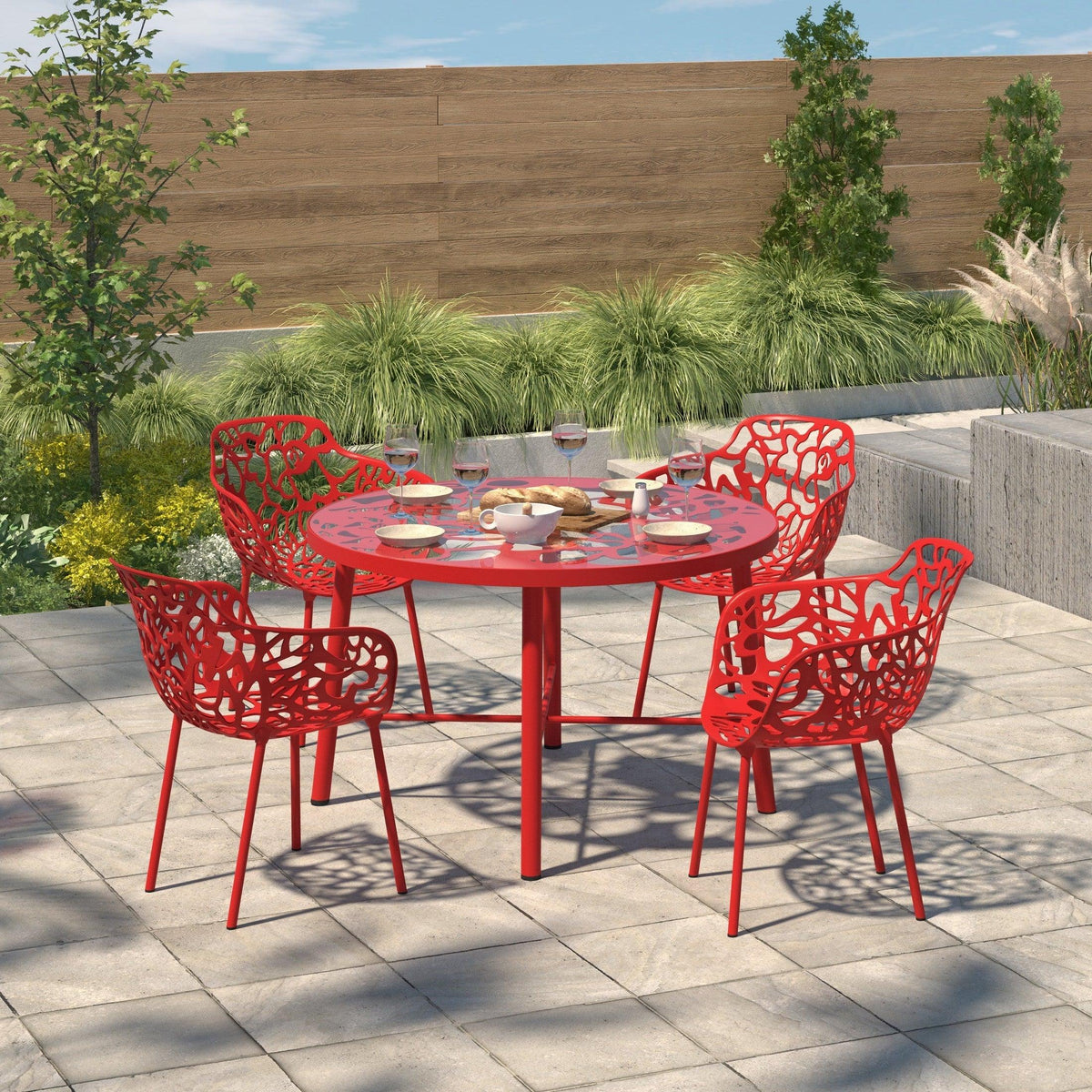 Devon Tree Design Glass Top Aluminum Base Indoor Outdoor Bistro Dining Table - Elax Furniture