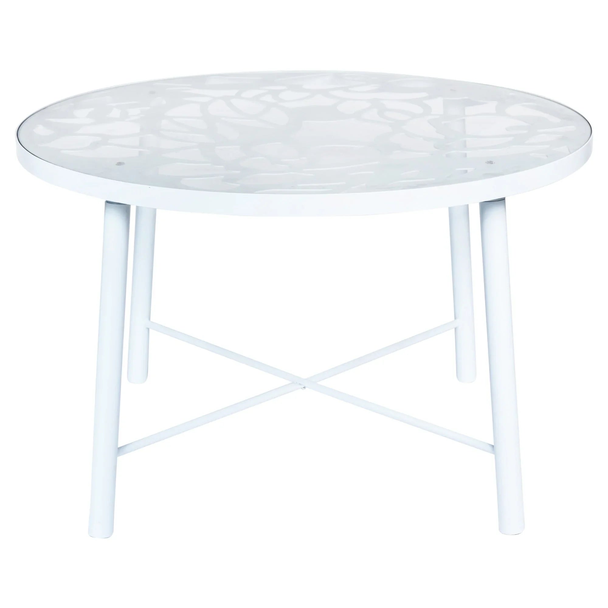 Devon Tree Design Glass Top Aluminum Base Indoor Outdoor 47.25" Dining Table - Elax Furniture