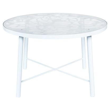Devon Tree Design Glass Top Aluminum Base Indoor Outdoor 47.25" Dining Table - Elax Furniture