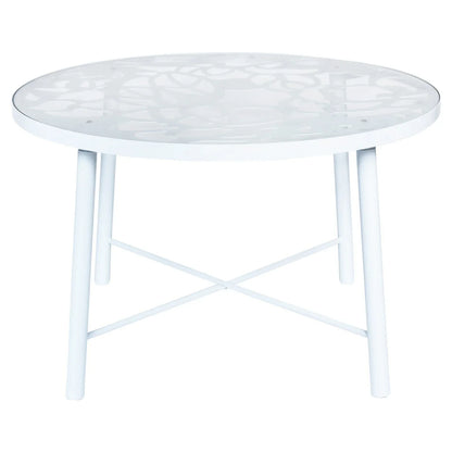 Devon Tree Design Glass Top Aluminum Base Indoor Outdoor 47.25" Dining Table - Elax Furniture