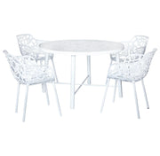 Devon Tree Design Glass Top Aluminum Base Indoor Outdoor 47.25" Dining Table - Elax Furniture