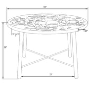Devon Tree Design Glass Top Aluminum Base Indoor Outdoor 47.25" Dining Table - Elax Furniture