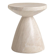 Dune Side Table Fiberstone Round Accent Table and Hourglass Pedestal Base Stone Marble Side Table LeisureMod