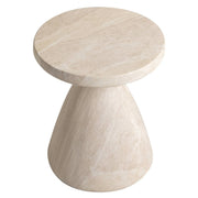Dune Side Table Fiberstone Round Accent Table and Hourglass Pedestal Base Stone Marble Side Table LeisureMod