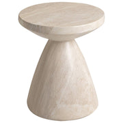 Dune Side Table Fiberstone Round Accent Table and Hourglass Pedestal Base Stone Marble Side Table LeisureMod