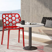 Dynamic Modern Honeycomb Design Dining Side Chair Red Dining Chair Leisuremod