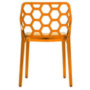 Dynamic Modern Honeycomb Design Dining Side Chair Red Dining Chair Leisuremod