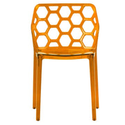 Dynamic Modern Honeycomb Design Dining Side Chair Red Dining Chair Leisuremod