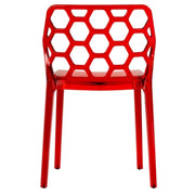 Dynamic Modern Honeycomb Design Dining Side Chair Red Dining Chair Leisuremod