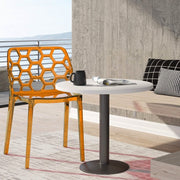 Dynamic Modern Honeycomb Design Dining Side Chair Red Dining Chair Leisuremod