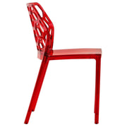 Dynamic Modern Honeycomb Design Dining Side Chair Red Dining Chair Leisuremod