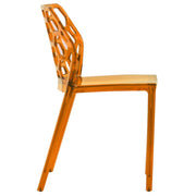 Dynamic Modern Honeycomb Design Dining Side Chair Red Dining Chair Leisuremod