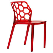 Dynamic Modern Honeycomb Design Dining Side Chair Red Dining Chair Leisuremod