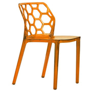 Dynamic Modern Honeycomb Design Dining Side Chair Red Dining Chair Leisuremod