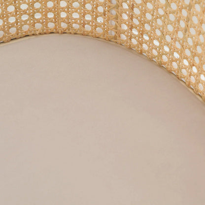 Ervilla Modern Wicker Bar Stool with Fabric Seat and White Powder Coated Steel Frame - Elax Furniture