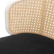 Ervilla Modern Wicker Bar Stool with Fabric Seat and White Powder Coated Steel Frame - Elax Furniture