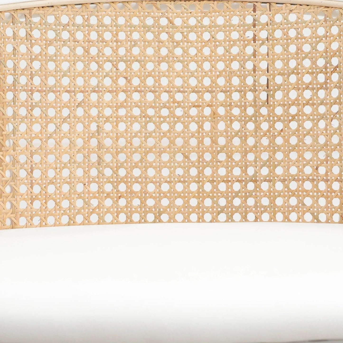 Ervilla Modern Wicker Bar Stool with Fabric Seat and White Powder Coated Steel Frame - Elax Furniture