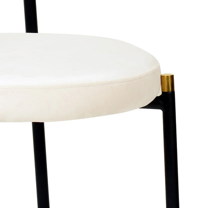 Euston Modern Wicker Dining Chair with Round Velvet Seat Set of 4 - Elax Furniture