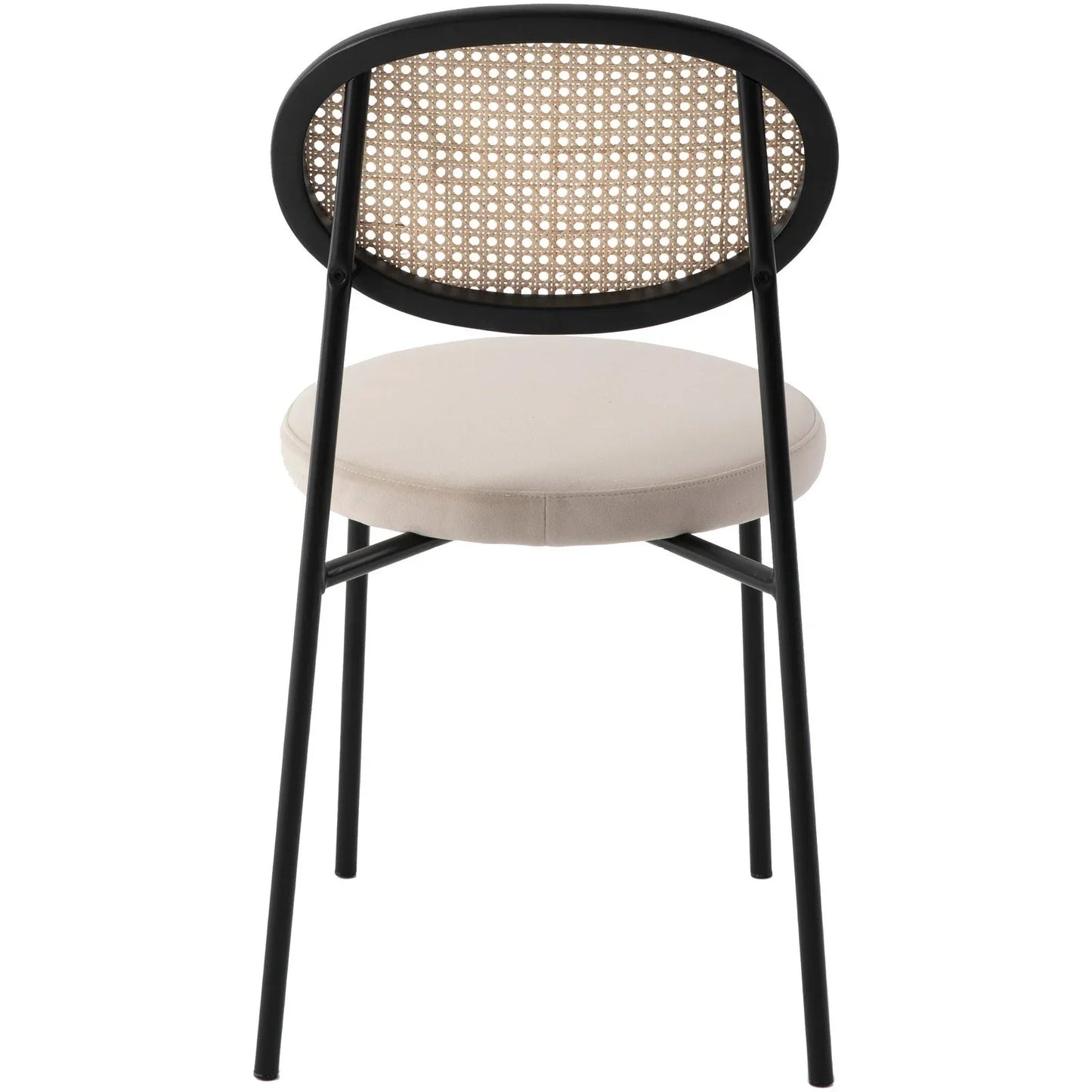 Euston Modern Upholstered Dining Chair with Round Wicker/Velvet Back Style - Elax Furniture