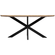 Ravenna 5-Piece Dining Set with 63" Rectangular Dining Table in Maple with 4 Velvet Dining Chairs in Black Steel Legs - Elax Furniture