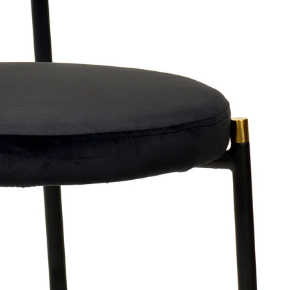 Euston Modern Wicker Dining Chair with Round Velvet Seat Set of 4 - Elax Furniture