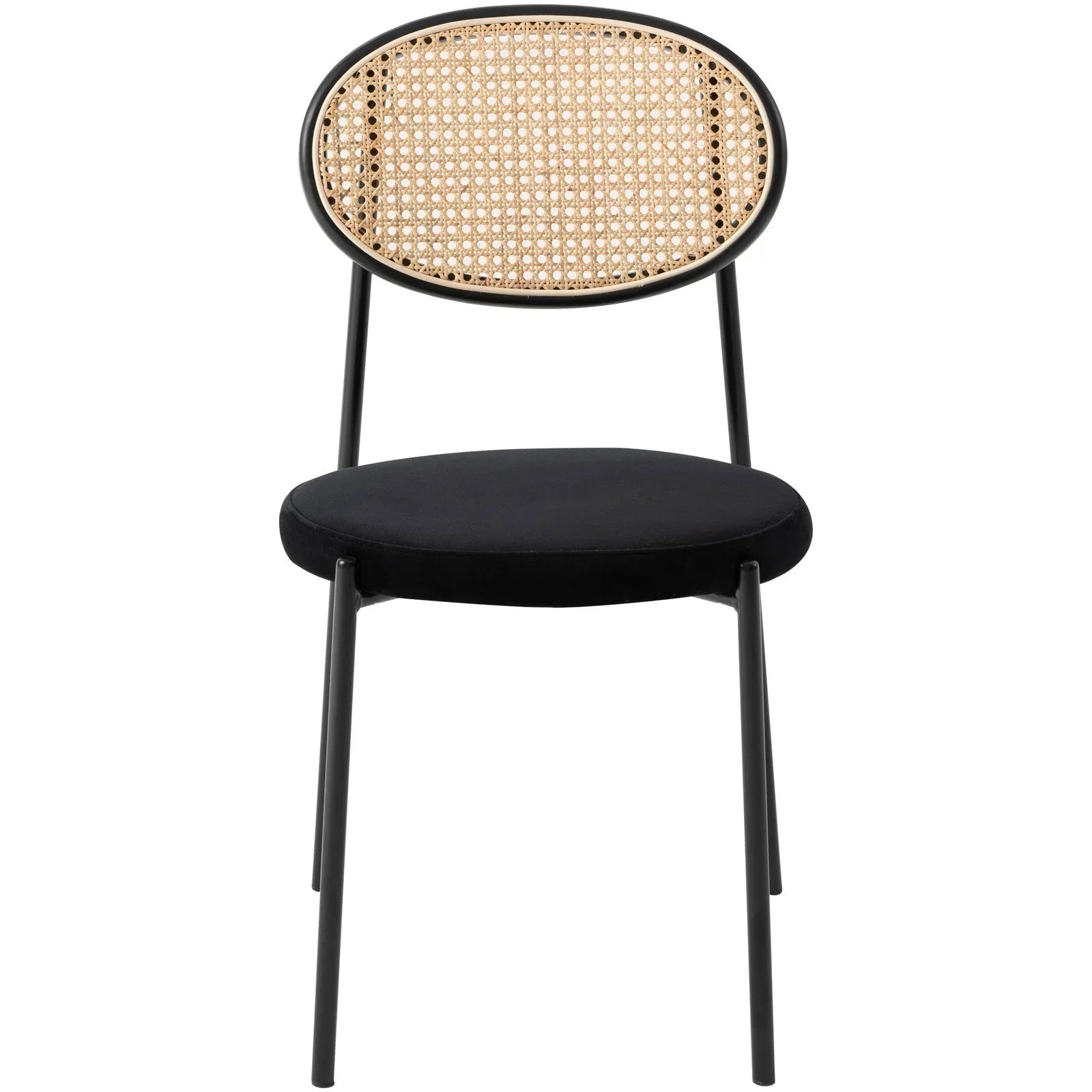 Euston Modern Upholstered Dining Chair with Round Wicker/Velvet Back Style - Elax Furniture