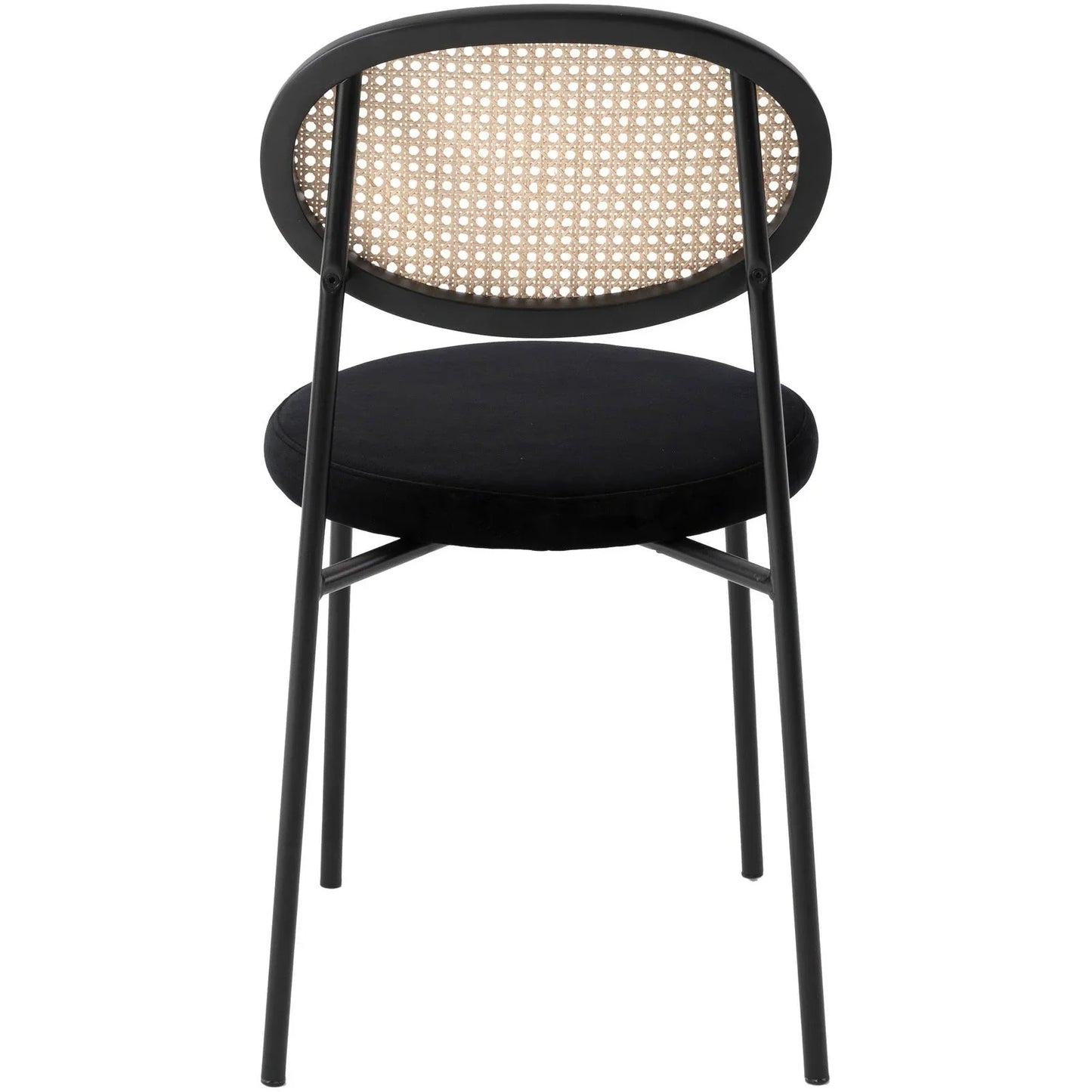 Euston Modern Upholstered Dining Chair with Round Wicker/Velvet Back Style - Elax Furniture